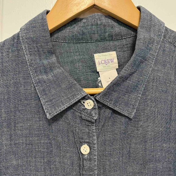 J Crew Perfect Shirt -  Women's Chambray Denim Shirt - Picture 2 of 6